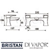 Bristan Hourglass Bath Filler Dimensions